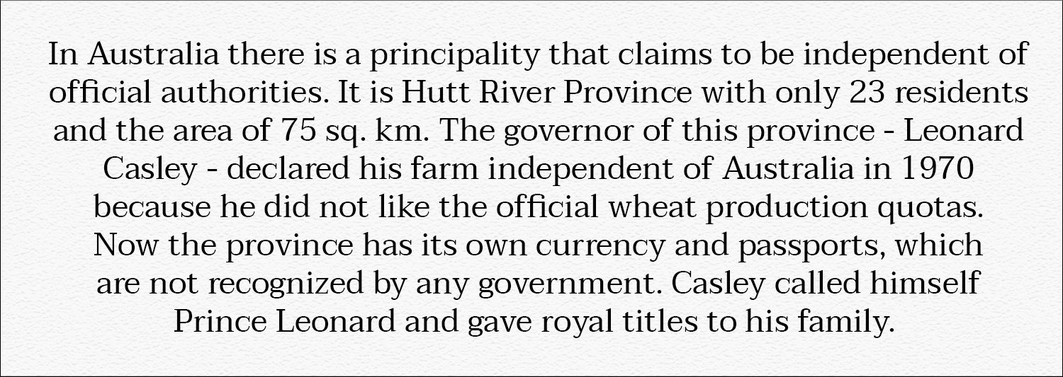 Hutt River Province in Australia